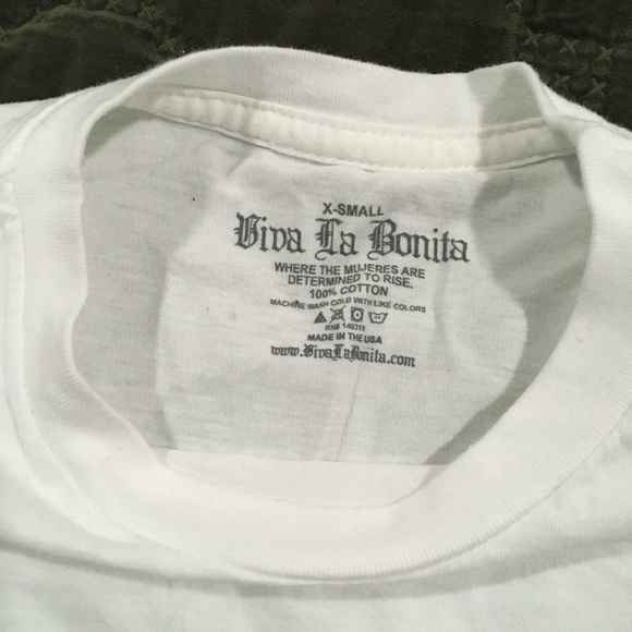 VIVA LA BONITA WHITE ALLERGIC TO PENDEJADAS T-SHIRT - Picture 4 of 4